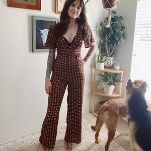F21 Printed Wide Leg Jumpsuit